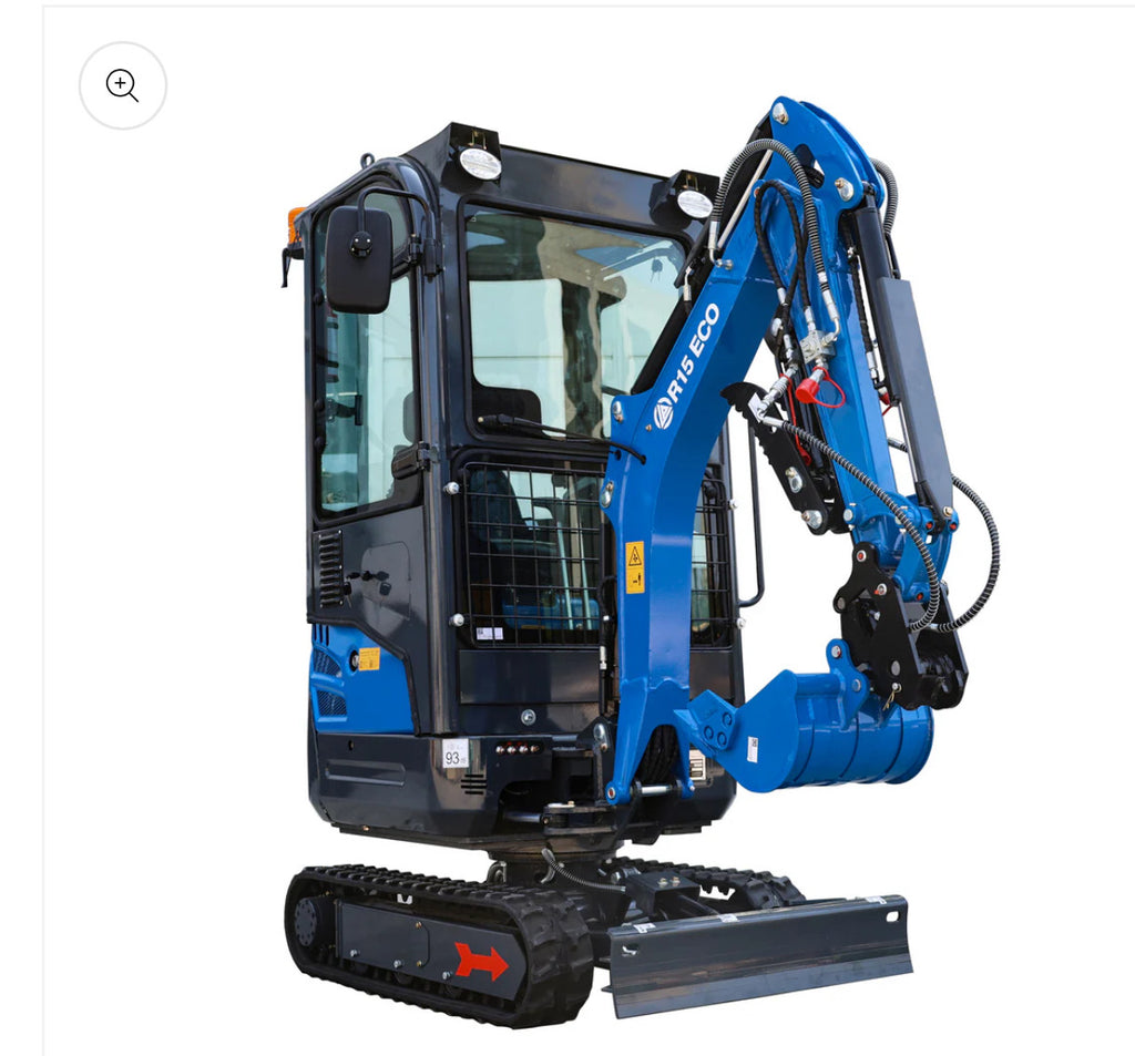 Excavadora Rippa R15 Kubota D722 Cabinada, Orugas Ext, 2 Veloc, Enganche Hidraulico