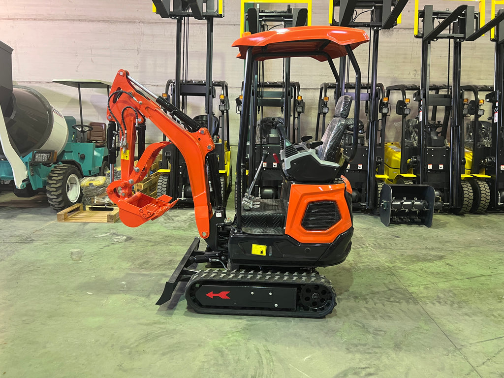 Excavadora 1500 Kg motor Kubota de 3 Cilindros orugas retráctiles